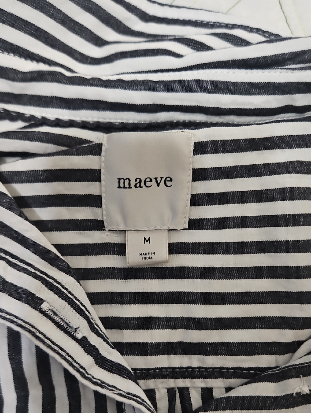 Maeve Shrunken Bennett Button-Up Shirt - Black & White - Picture 2 of 3